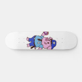 Een politieagent die een donut eet | Achterkleur k Persoonlijk Skateboard (Horizontaal)