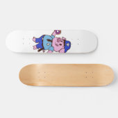 Een politieagent die een donut eet | Achterkleur k Persoonlijk Skateboard (Horizontaal)