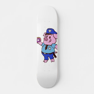 Een politieagent die een donut eet Achterkleur k Persoonlijk Skateboard