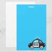 Een politiewagen met Siren voor kinderen Briefpapier (Voorkant / Achterkant)