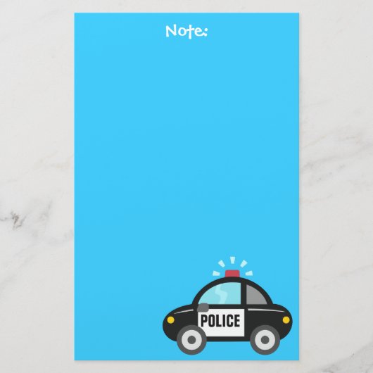 Een politiewagen met Siren voor kinderen Briefpapier (Voorkant)