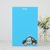 Een politiewagen met Siren voor kinderen Briefpapier (Staand voorkant)