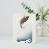 Een pompkarp schilderen door Ohara Koson Briefkaart (Staand voorkant)