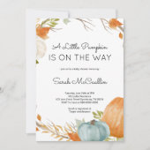 Een pompoen is onderweg Baby shower Herfst Kaart (Voorkant)