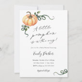 Een pompoen is onderweg naar Baby shower Kaart (Voorkant)