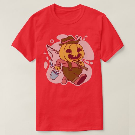 Een pompoen op Gevist T-shirt (Design voorkant)