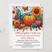 Een pompoen op weg naar het baby shower kaart (Voorkant)