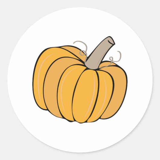 Een pompoen ronde sticker (Voorkant)
