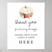 Een pompoenstation met Baby shower Kaarten en cade Poster (Voorkant)