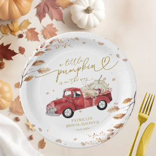 Een Pompoentje Is Op Komst Baby Shower Papieren Bordje