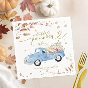 Een Pompoentje Is Op Komst Jongens Baby Shower Servet