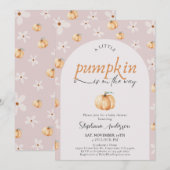 Een Pompoentje Is Op Weg Herfst Baby Shower Kaart (Voorkant / Achterkant)