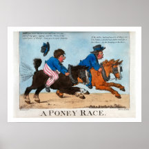 Een Poney Race Humouous Vintage Horse Racing