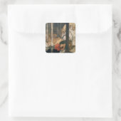 Een pool bekijken vierkante sticker (Tas)