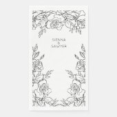 Een poosje Rozen lijn getrokken bruiloft Servet (Voorkant)