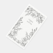 Een poosje Rozen lijn getrokken bruiloft Servet (Hoek)