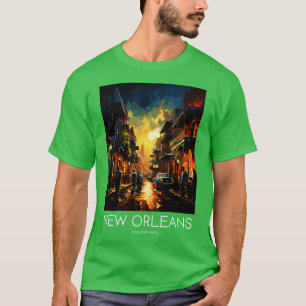 Een Pop Art Travel Print van New Orleans Louisiana T-shirt