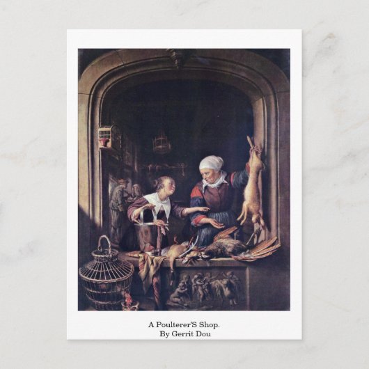 Een pop. Door Gerrit Dou Briefkaart (Voorkant)