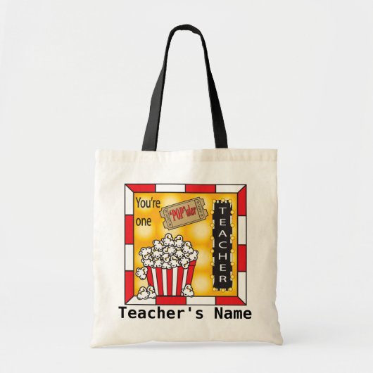 Eén "POP"-leraar | DIY-tekst Tote Bag (Voorkant)