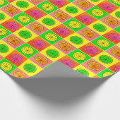 Een Popart Sinaasappel Cadeaupapier (Hoek)