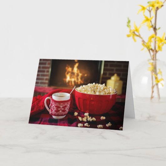 Een popcorn kerst kaart (Gele Bloem)