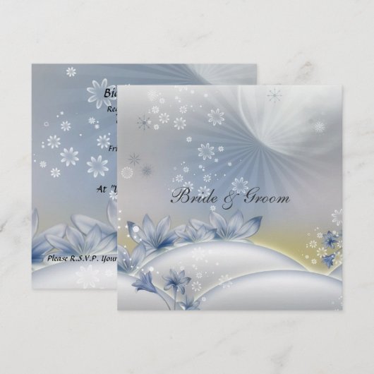 Een populaire Elegant Weddenschap White Flowers Kaart (Voorkant / Achterkant)