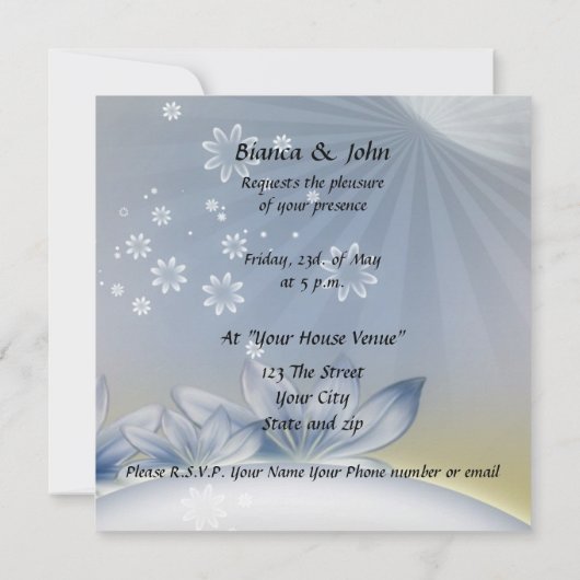 Een populaire Elegant Weddenschap White Flowers Kaart (Achterkant)