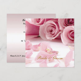 Een Populaire Elegante Trouw Uitnodiging Roze Bloe