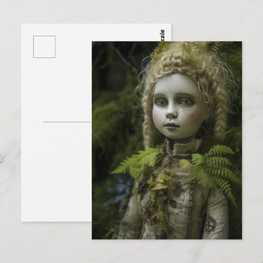 Een porseleinpop was verloren in het bos briefkaart (Voorkant / Achterkant)