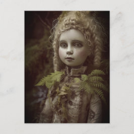 Een porseleinpop was verloren in het bos briefkaart