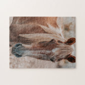 Een portret van bruin paard ook legpuzzel (Horizontaal)