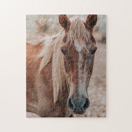 Een portret van bruin paard ook legpuzzel (Verticaal)