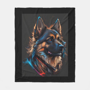 Een portret van een Duitse herdershond Fleece Deken