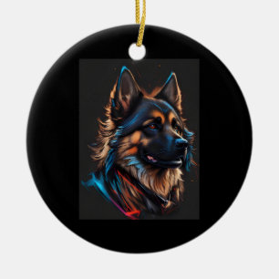 Een portret van een Duitse herdershond Keramisch Ornament
