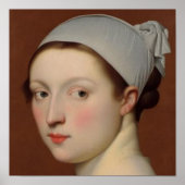 Een portret van een jonge vrouw met een klassieke  poster (Voorkant)