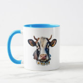Een portret van een koe, rustig bekeken. mok (Links)