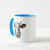 Een portret van een koe, rustig bekeken. mok (Voorkant links)