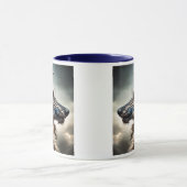 Een portret van een surrealistische wolf. mok (Midden)