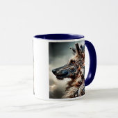 Een portret van een surrealistische wolf. mok (Voorkant rechts)