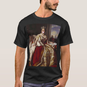 Een portret van koningin Victoria die een roze bub T-shirt