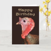 Een portret van Turkije, Happy Birthday" Humor. Kaart (Gele Bloem)