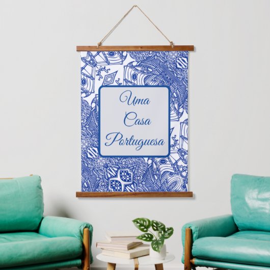 Een Portugese huis Hangend Wandkleed (Woonkamer)