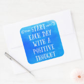 Een positieve gedachte Citaat Vierkante Sticker (Envelop)