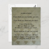 Een positieve gemoedstoestand briefkaart (Voorkant / Achterkant)