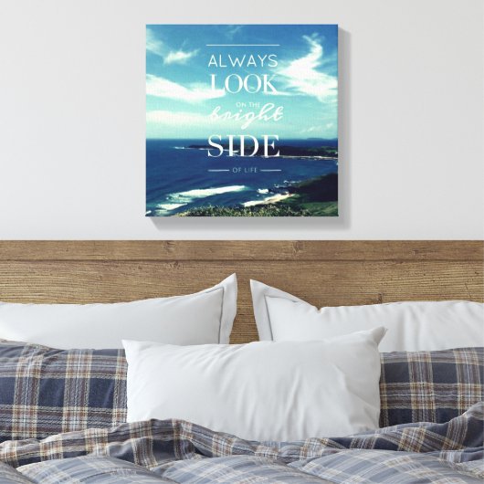 Een positieve kijk op het leven © Seascape Canvas Afdruk (Insitu (Slaapkamer))