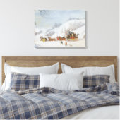 Een post in diepe sneeuw canvas afdruk (Insitu (Slaapkamer))
