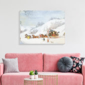 Een post in diepe sneeuw canvas afdruk (Insitu (Woonkamer))
