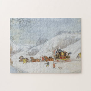 Een post in diepe sneeuw legpuzzel