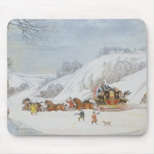Een post in diepe sneeuw muismat (Voorkant)