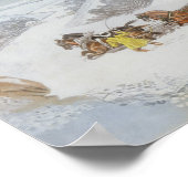 Een post in diepe sneeuw poster (Hoek)